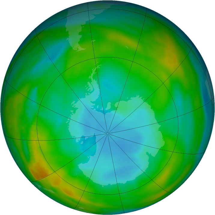 Antarctic ozone map for 19 June 1979